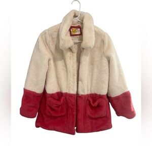 Boden Mini Boden Faux Fur Color Block Two Toned Jacket 11-12 years